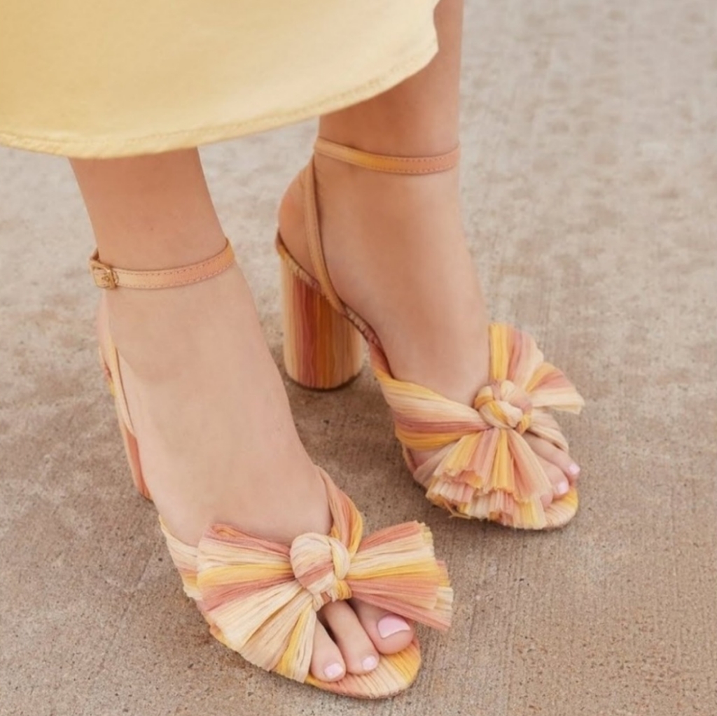 New Loeffler Randall Camellia Pleated Sunset Heels